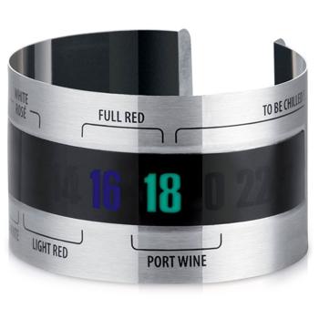 Weinthermometer Clip - Misst die perfekte Trinktemperatur in 30 Sek. an der Flasche - Edelstahl/Kunststoff - Für Wein, Sekt & Prosecco