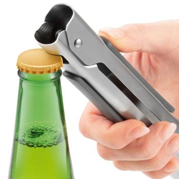 Preview: Edelstahl Grill- und Servierzange 34cm: Silikon-Greifer, Verriegelung & Flaschenöffner -Hochwertige Grillzange mit Komfortgriffen. Präzise und sichere Grillarbeit