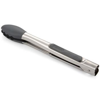 Preview: Edelstahl Grill- und Servierzange 34cm: Silikon-Greifer, Verriegelung & Flaschenöffner -Hochwertige Grillzange mit Komfortgriffen. Präzise und sichere Grillarbeit