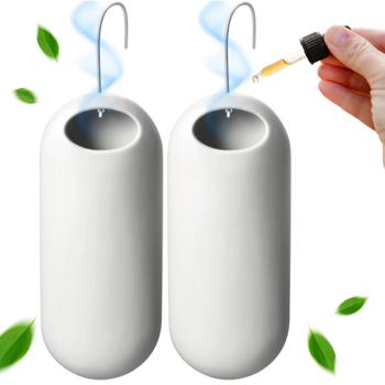 2er-Set Eleganter Keramik-Wasserverdunster: 250ml, matt weiss, 3,5 x 20 x 8 cm - modern & stilvoll für Heizkörper - Optimales Raumklima & Luftbefeuchtung