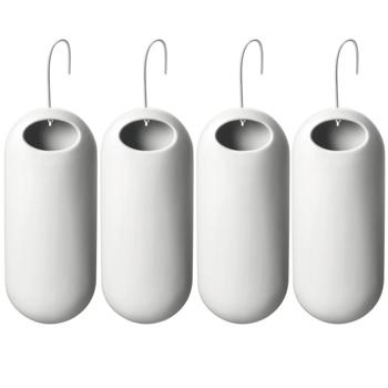 Preview: 4er-Set Eleganter Keramik-Wasserverdunster: 250ml, matt weiss, 3,5 x 20 x 8 cm - modern & stilvoll für Heizkörper - Optimales Raumklima & Luftbefeuchtung