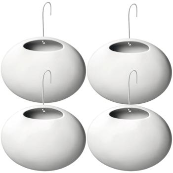 Preview: 4er-Set Design Heizkörper-Verdunster, Keramik, matt weiss, 420ml – Stilvoller Wasserverdunster für ein optimales Raumklima