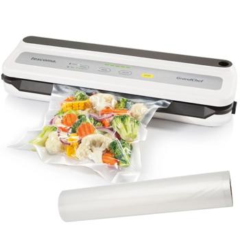 Vakuumiergerät 110 Watt - Effektives Vakuumieren fester & flüssiger Lebensmittel für Sous-Vide & Marinieren - Inkl. 3er-Folienrollen Set