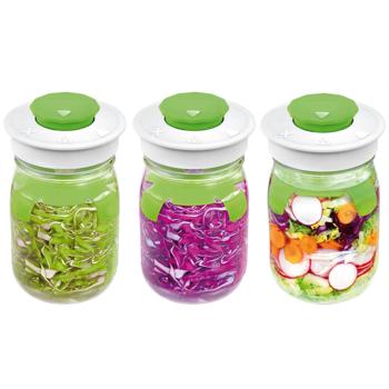 3er-Set Fermentierglas 1 Liter - mit Entlüftungsventil für beste Fermentationsergebnisse – Konservierung für Einsteiger & Profis, gesunde Ernährung