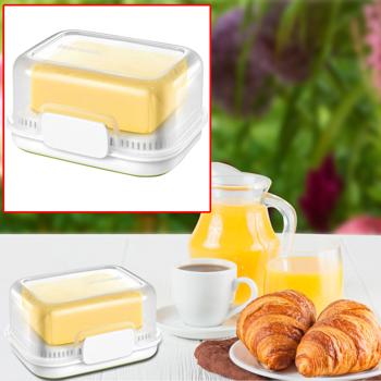 Butterdose mit Wasserkühlung - hält Butter streichzart & frisch bei Zimmertemperatur - transparenter Deckel - nanoCARE-Technologie - 11.5x7.5x15cm