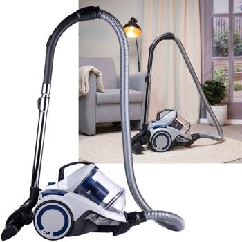 Kraftvoller Zyklonstaubsauger (700W) von Dirt Devil: Beutelloser Staubsauger mit 2,7L Staubbehälter, HEPA-Filter & Zubehör – weiß-blau