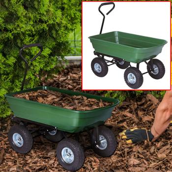 Robuster Gartenwagen mit Kippfunktion, bis 136 kg - Metallrahmen & Lenkstange - Vielseitig & langlebig für optimale Gartenarbeit