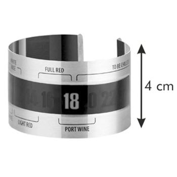Preview: 3er-Set Weinthermometer Clip - Präzise Temperaturmessung an Flasche - Edelstahl-Kunststoff-Manschette - Für Wein, Sekt & Prosecco