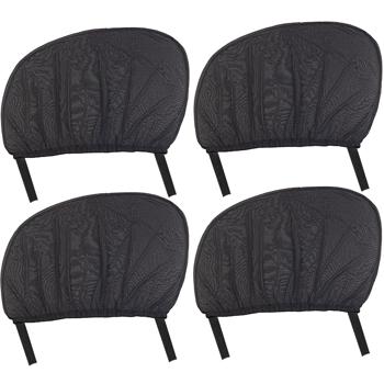 4er-Set Sonnenschutz Auto-Seitenscheiben - UV-Schutz für Kinder, Hitzeschutz, Insektenschutz - Universal 100x53cm - Klett & Gummizug - Frischluft