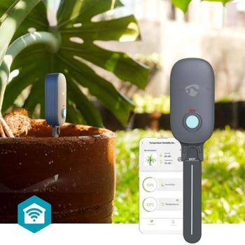 Preview: Bluetooth Boden-Feuchtigkeitsmessgerät - App-Steuerung für Android/iOS - misst Temperatur & Feuchtigkeit - IP55 In/Outdoor - verhindert Staunässe