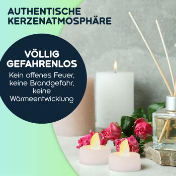 Preview: Stimmungsvolle LED-Teelichter (48er-Set) inkl. Batterien (CR2032) : Flackerndes Licht, Batteriebetrieb, für gemütliche Abende & stimmungsvolle Atmosphäre