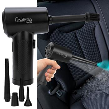 Leistungsstarkes Akku-Druckluftgebläse zum Reinigen & Aufblasen, 7kPa, inkl. 5 Aufsätze, kompakt & vielseitig, ideal für Auto, Haushalt & Outdoor