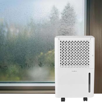 Elektrischer Luftentfeuchter mit Luftfilter, 4 Modi Entfeuchtung, Automatisch, Trockene Wäsche, Belüftung, Timer, 10l/Tag, bis 38 m²