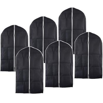 6er-Set Kleiderhülle - Staubfreie Aufbewahrung für Schrank & Reisen - Reissfestes, atmungsaktives Polyester - 100x60cm, schwarz, knitterfrei