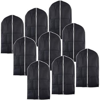 9er-Set Kleiderhülle Schwarz 100 x 60 cm - Staub- & knitterfreie Aufbewahrung für Kleiderschrank & Reisen - Robuster, atmungsaktiver Polyestersack mit Reissverschluss