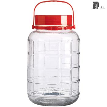 Preview: Vorratsglas Set mit Henkel, 4-teilig, Weithalsgläser, 10, 5, 3, und 1 Liter