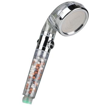 Wasserspar-Duschbrause - 40% Wasserersparnis- bioaktive Filtersteine für gesundes Haar & Haut - 3 Strahlarten & Stopp-Knopf - Einfache Installation