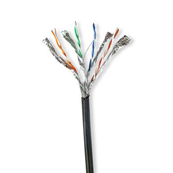 Robustes 100 Meter CAT7 Aussenkabel, S/FTP Kupfer, schwarz – für stabile und wetterfeste Netzwerkverbindungen im Freien