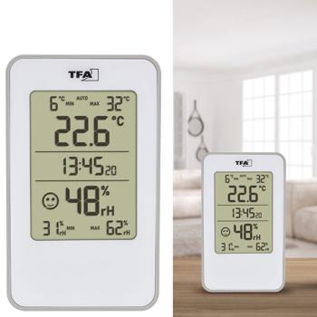 Digitales Thermo-/Hygrometer für Innenräume - Komfortzonen-Anzeige, präzise Messung von Temperatur & Luftfeuchtigkeit (10-99% / -10-60°C) - Grosses Display