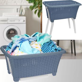 Praktischer Wäschekorb mit klappbaren Beinen, 38 L Fassungsvermögen, ergonomische Höhe, Beine platzsparend zusammenklappbar, stabil und leicht