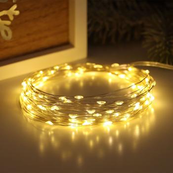 Preview: 2er-Set LED-Micro-Lichterkette 5m – 100 warmweisse LEDs, batteriebetrieben – für Innen, flexibel, langlebig & stimmungsvoll–ideal für Deko