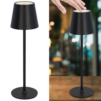 Premium LED Tischlampe Akkubetrieben Schwarz – Touch-Dimmer, IP44, Outdoor & Indoor, Stilvoll & Praktisch