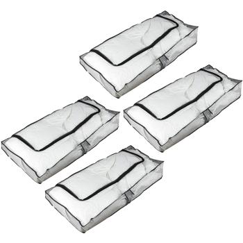 4er-Set Unterbettkommode, transparent, 102 x 45 x 15 cm