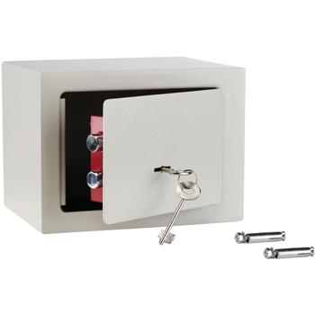 Preview: Robuster Möbeltresor in Weiss, 23 x 17 x 17 cm mit 2 Schlüsseln – Diskret, Kompakt & sicherer Schutz für Ihre Wertsachen