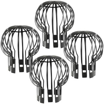 Preview: Fallrohr Schutzgitter 4er-Set - Regenrohrschutz Ø 13,2 cm - Schützt effektiv vor Verstopfungen, Laub, Zweigen & Kleintieren - Ohne Werkzeug montierbar