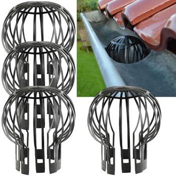 Fallrohr Schutzgitter 4er-Set - Regenrohrschutz Ø 13,2 cm - Schützt effektiv vor Verstopfungen, Laub, Zweigen & Kleintieren - Ohne Werkzeug montierbar