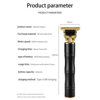 Preview: Profi Akku Bart- und Haarschneider, Barttrimmer, Barber Rasierer, Präzisionstrimmer, 5W, inkl. 5 Aufsätzen, schwarz/gold