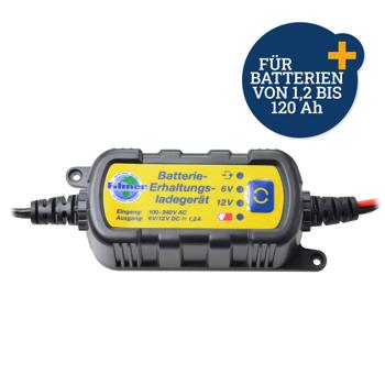 Preview: 6V/12V Auto-Batterie Erhaltungs-Ladegerät – Mit 2 Prüfprogrammen für Anlasser & Lichtmaschine, zuverlässige Batteriewartung