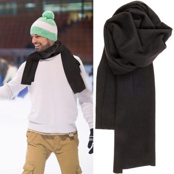 Fleece-Schal Schwarz - Hält Hals Nacken Ohren warm, Unisex, pflegeleicht, 30x170cm, 100% Polyester - Ideal für kalte Tage & Winter