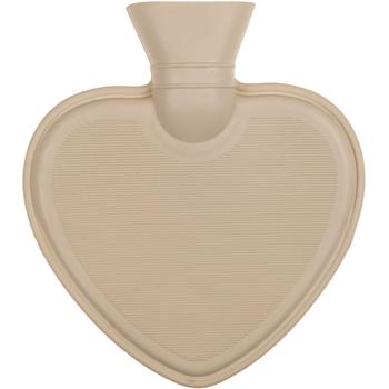 Preview: Wärmflasche Herzform Hirsch-Design - 600ml Kapazität - Ideal für kuschelige Wärme & Schmerzlinderung - Robustes Polyester braun/grau 27x24cm