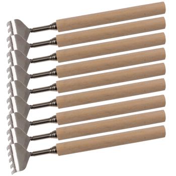 9er-Set Teleskop-Rückenkratzer mit Holz-Griff - Mühelose Erreichbarkeit schwer zugänglicher Hautpartien - 17-52 cm ausziehbar - Metallkonstruktion, 50g