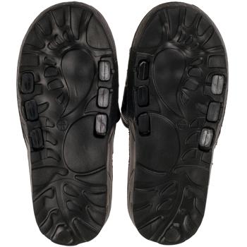 Preview: Massage Pantoffeln mit Fussreflexzonen-Noppen S - Wohltuende Fussmassage jederzeit & überall - Schwarz, weiss-rote Noppen, ohne Strom