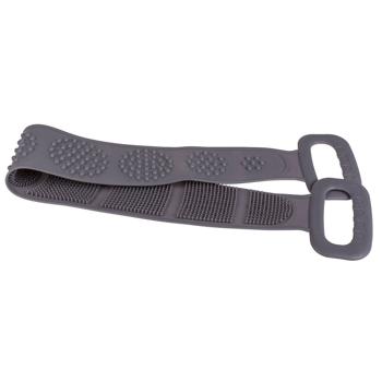 Preview: 2er-Set Wellness Rückenbürste mit 2 Griffen, grau, wohltuende Massage & sanfte Reinigung für Ihre Haut - entspanntes Duscherlebnis