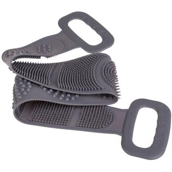 Preview: 2er-Set Wellness Rückenbürste mit 2 Griffen, grau, wohltuende Massage & sanfte Reinigung für Ihre Haut - entspanntes Duscherlebnis