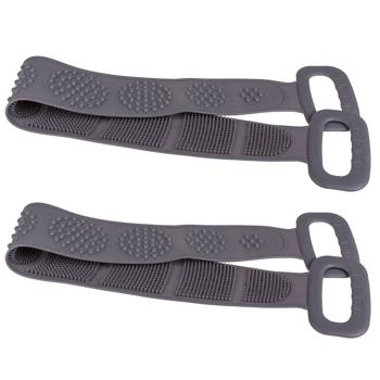 2er-Set Wellness Rückenbürste mit 2 Griffen, grau, wohltuende Massage & sanfte Reinigung für Ihre Haut - entspanntes Duscherlebnis