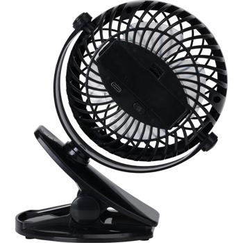 Preview: 2er-Set Mobiler Klemmventilator - 3 Modi - Akkubetrieb - USB-C Ladefunktion - Kompakter Tischventilator 17,5x13x9,7cm - Schwarz - 224g