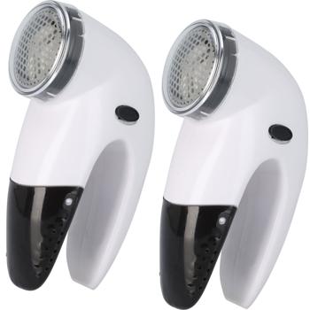 2er-Set Fusselentferner - Textilrasierer für Kleidung & Polster - Batteriebetrieben - Metall-Netz - 14.5x0.8x5.5cm