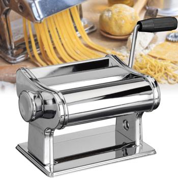 Edelstahl Pastamaschine: 9 Stärken - Für Spaghetti, Fettuccine, Lasagne - inkl. Tischhalterung - Frische Pasta wie vom Italiener