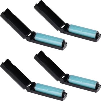 4er-Set Mini Fusselroller-Box - Abwaschbar, Wiederverwendbar & Nachhaltig - Entfernt Fussel, Haare, Staub von Kleidung, Möbeln - Ø 3x10 cm