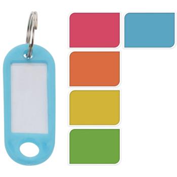 Preview: Schlüsselanhänger Set 10 Stk. bunt - Beschriftbare Schilder für Haushalt & Büro - Wiederverwendbar - Organisiert Schlüssel effektiv
