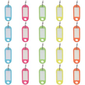 Schlüsselanhänger zum Beschriften - 20 Stück bunt - Ideal für Haushalt & Büro - Geschützte Etiketten - 5 Farben für Ordnung & Übersicht