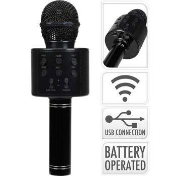Preview: Karaoke-Mikrofon mit eingebautem Lautsprecher, schwarz
