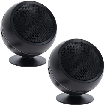 2er-Set Mini Bluetooth 5.0 Lautsprecher - LED-Streifen für stimmungsvolles Licht - Kompakte Grösse, 3h Akku, schwarz - Für unterwegs & Zuhause