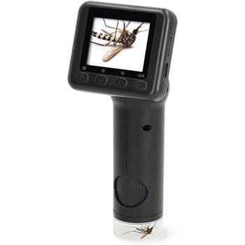 Preview: Digitales Mikroskop mit LCD Display & LED Licht, schwarz – Handmikroskop für scharfe Foto-Video Aufnahmen, Micro SD Card Slot