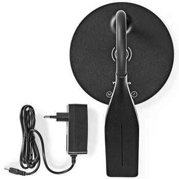 Preview: Dimmbare LED-Schreibtischlampe mit Qi-Ladegerät, 15W, schwarz – Kabellose Ladung & flexibles Licht für Ihren Arbeitsplatz