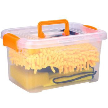 Auto-Reinigungsset für Lack, Felgen & Innenraum, 5-teilig, Mikrofaser – gelb, mit Tüchern, Handschuh, Schwamm & Bürste